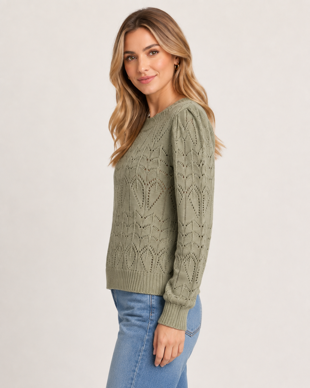 Hem & Thread Women's Pointelle Knit Sweater
