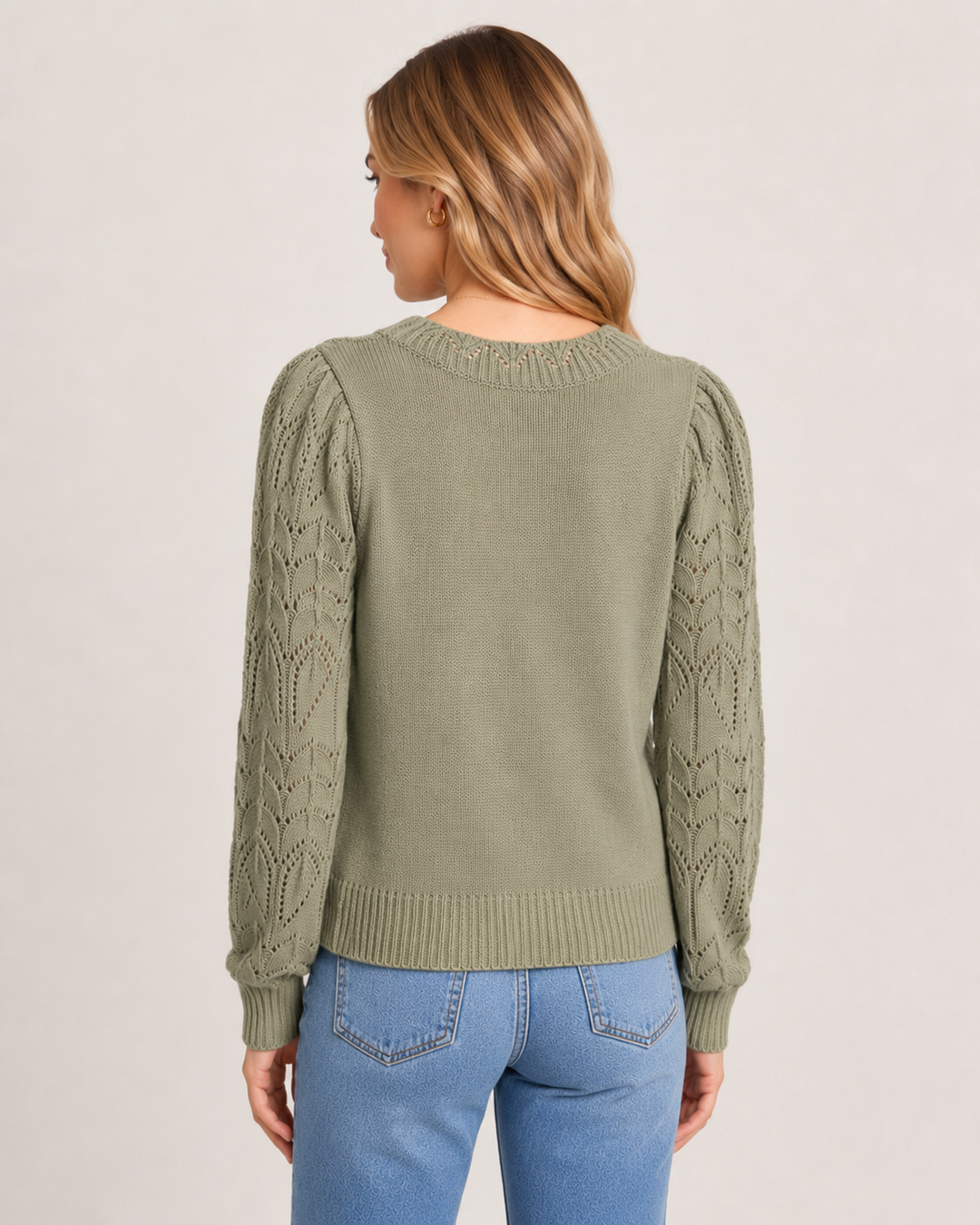 Hem & Thread Women's Pointelle Knit Sweater