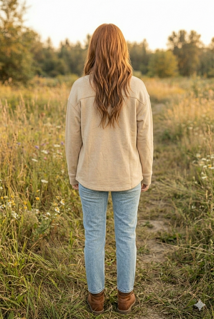 Kathy Distressed Button-Down Shaket