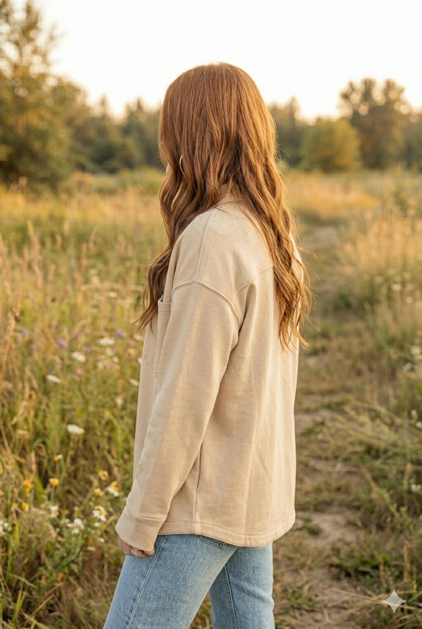 Kathy Distressed Button-Down Shaket