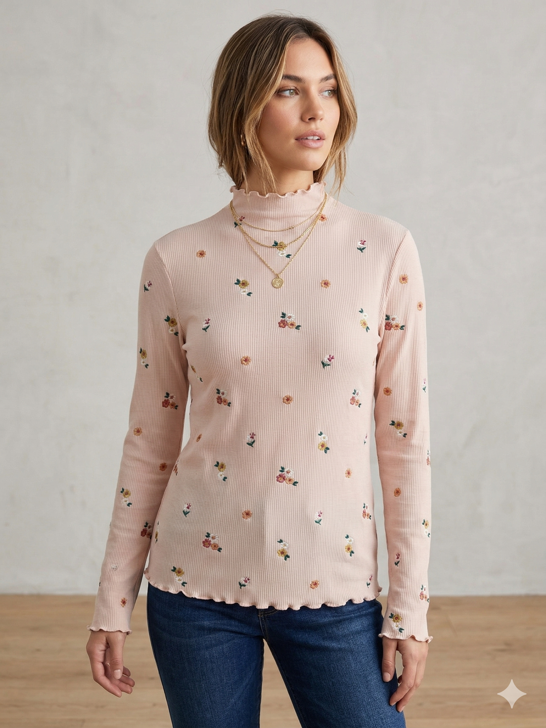 Nicole Floral Embroidered Long Sleeve
