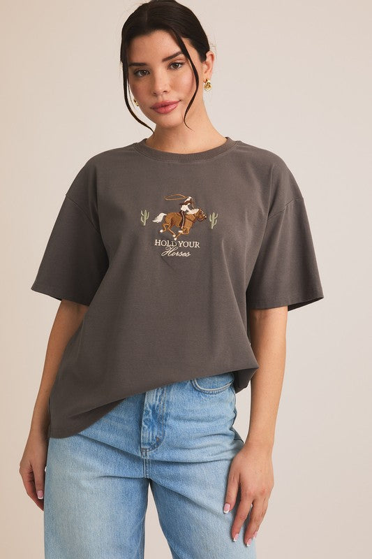 Jennifer Western Embroidered T-Shirt