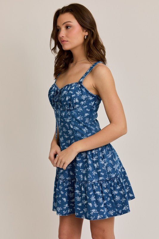 Rylie Floral Denim Mini Dress
