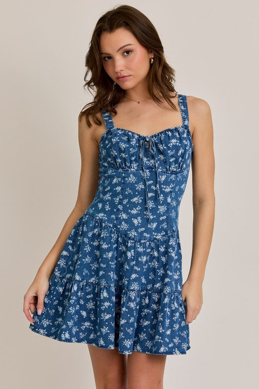 Rylie Floral Denim Mini Dress