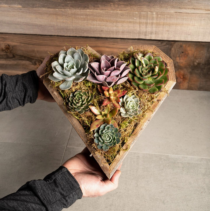 Reclaimed Wood Heart Planter