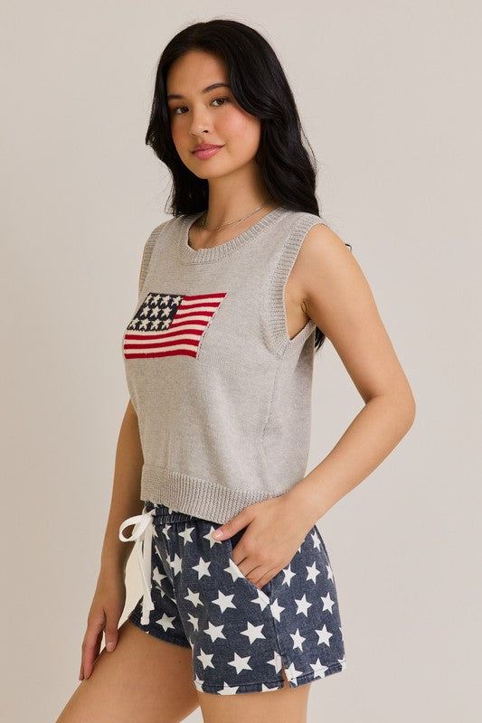 Katie American Flag Knit Tank