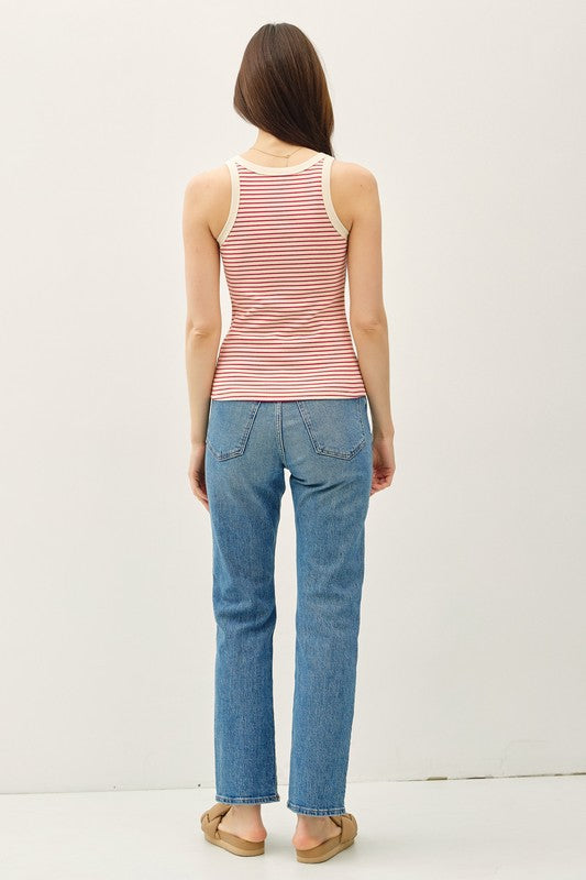 Miley Striped Tank - Strawberry