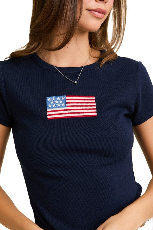 Taya Short Sleeve Flag Tee