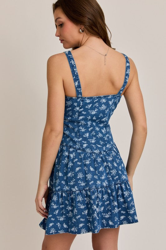 Rylie Floral Denim Mini Dress