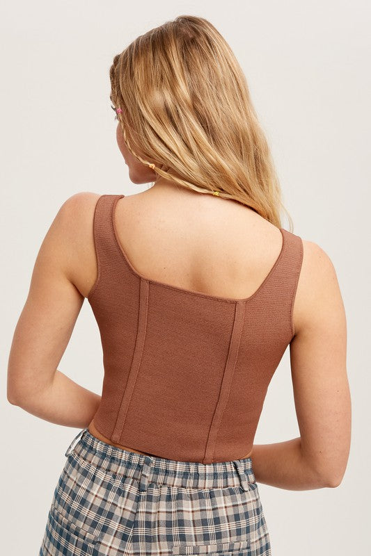 Lexi Spandex Crop Top - Mocha