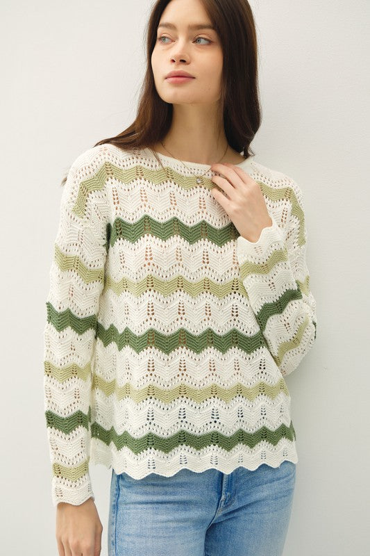 Piper Crochet Wavy Sweater