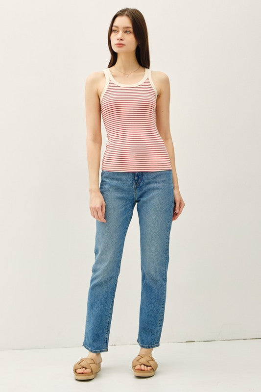 Miley Striped Tank - Strawberry