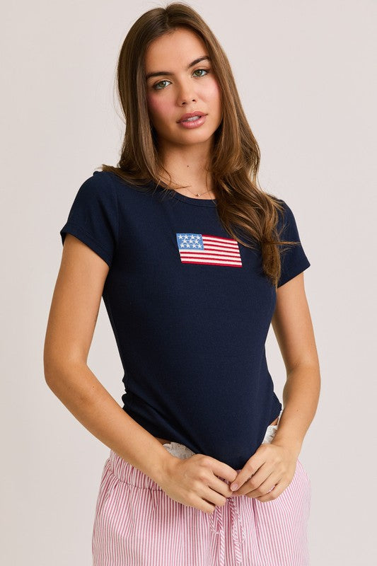 Taya Short Sleeve Flag Tee