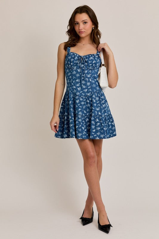 Rylie Floral Denim Mini Dress