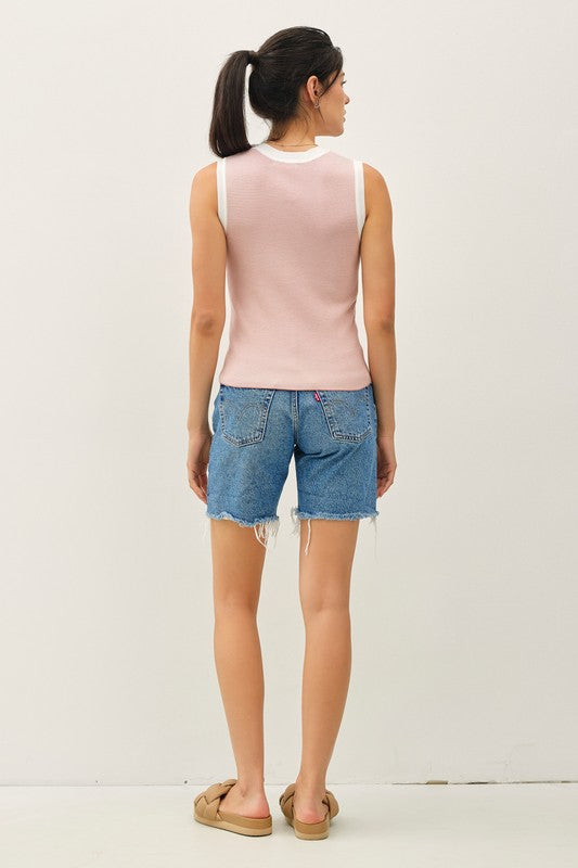 Tina High Neck Tank - Blush