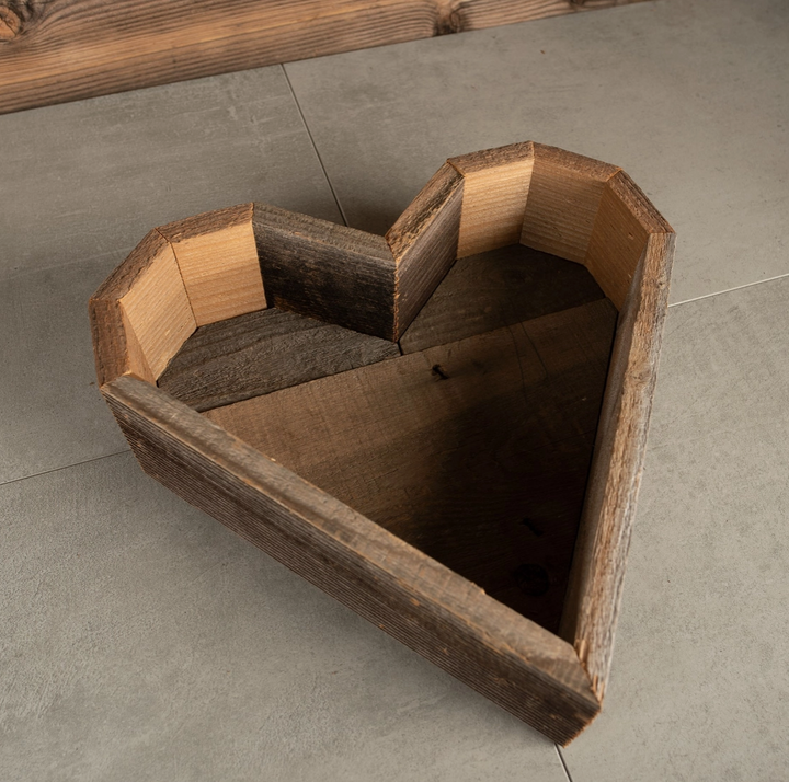 Reclaimed Wood Heart Planter