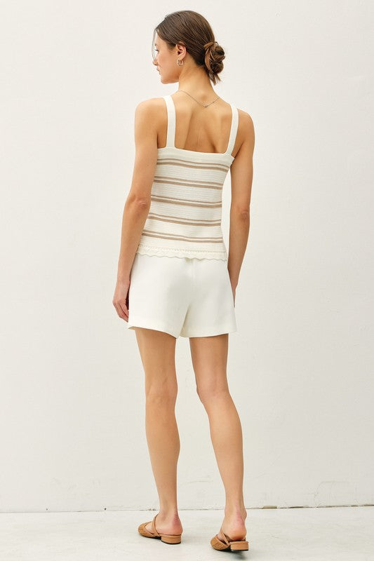 Scarlet Striped Knit Sweater Tank