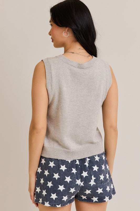 Katie American Flag Knit Tank