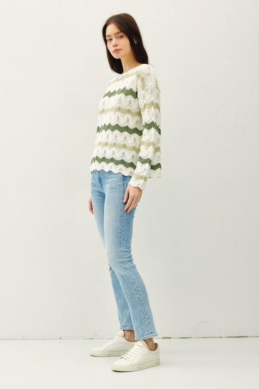 Piper Crochet Wavy Sweater