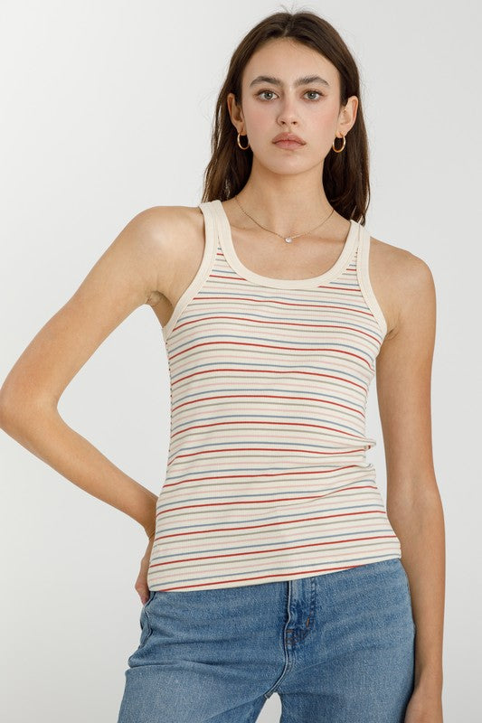 Addi Ribbed Tank Top - Red