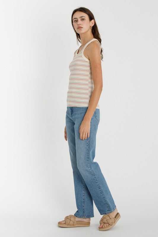 Addi Ribbed Tank Top - Red