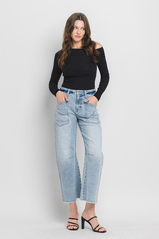 Vervet - Nyxee High Rise Barrel Jeans