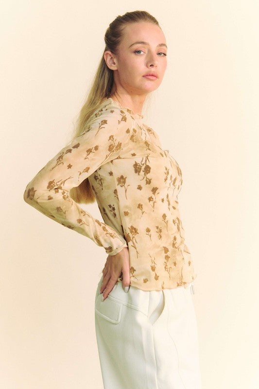 Cora Mesh Layering Top - Cream Latte
