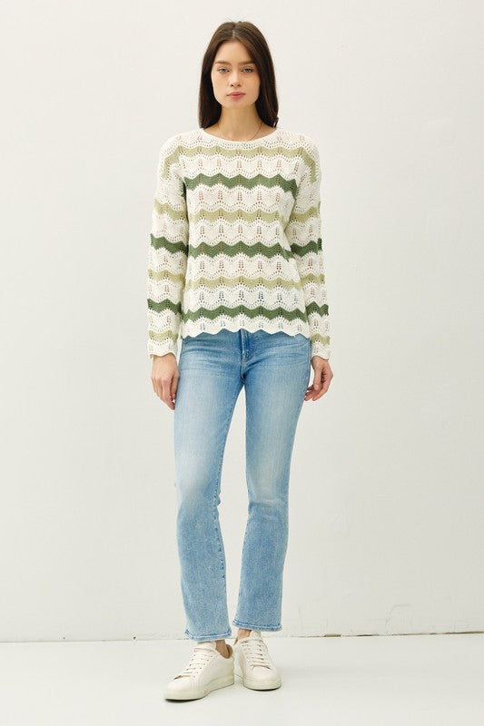 Piper Crochet Wavy Sweater