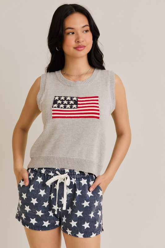 Katie American Flag Knit Tank