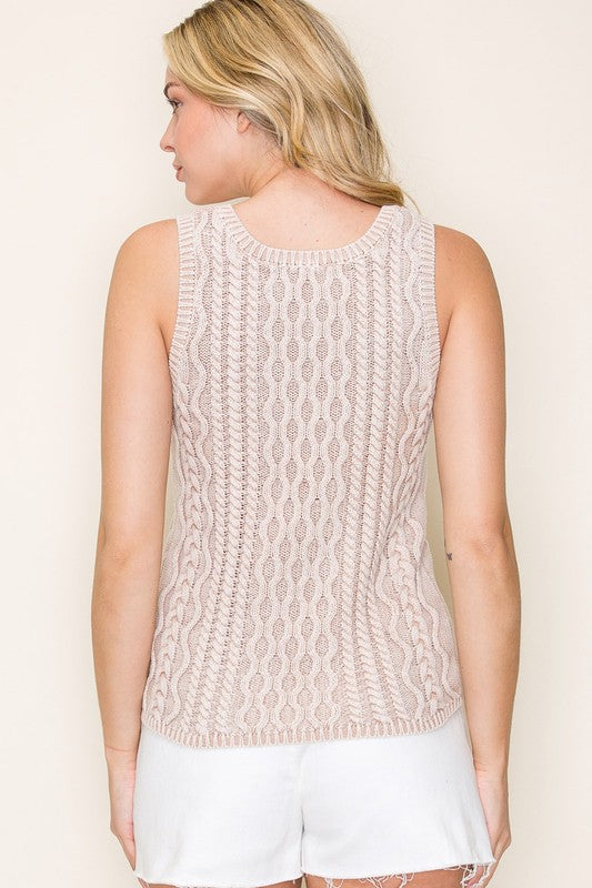 Kira Cabled Sweater Tank